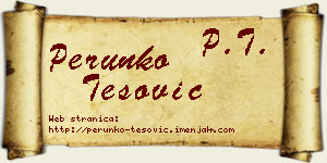 Perunko Tešović vizit kartica